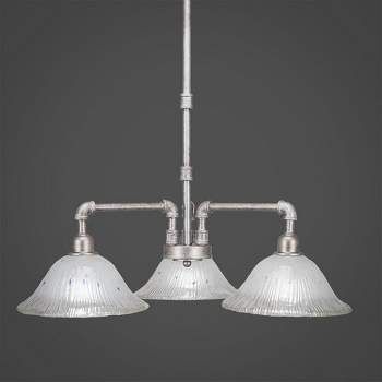 Toltec Lighting Vintage 3 - Light Chandelier in  Aged Silver with 10" Frosted Crystal  Shade