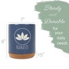 Elanze Designs Yoga Zen Calming Calm Namaste Relaxed Ceramic Cork Bottom Navy Blue Large Capacity Utensil Holder Crock for Countertop Storage, Stylish - 2 of 4