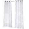 Kate Aurora 2 Piece Silver Sparkly Semi Sheer Trellis Quatrefoil Grommet Top Window Curtain Panels - 84 in. Long - 3 of 4