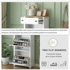 QingMoon Wooden Shoe Rack, Freestanding Storage Organizer with 2 Flip Doors and 1 Storage Drawer for Entryway, Hallway - 4 of 4