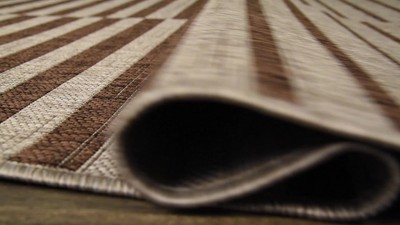 Sukie 2x8 Blue and Ivory Synthetic Stripe Rug