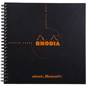 Rhodia Reverse Book & Dot Book - Dot grid 80 sheets - 8 1/4 x 8 1/4 - Black cover - 1 of 3