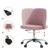 FONTOI Task and Office Chairs, Office Chair with Cross-Leg and Adjustable Height, Armless Swivel for Home Office, Pink, 20.4"*22.8"*29.3" - 4 of 4