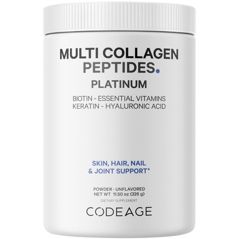 Codeage Platinum Multi Collagen Peptides Powder, Biotin, Vitamin C ...