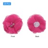 Unique Bargains Artificial Rhinestone Chiffon Flower Heads 20 Pcs Rose Red - 3 of 4