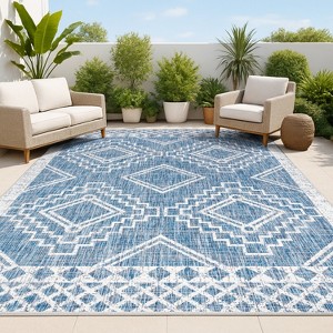 Marokko Diamond  Medallion Indoor/Outdoor Area Rug - JONATHAN Y - 1 of 4