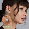 Gilded Lab-Grown Diamond 7 Stone Flower Earrings in 925 Sterling Silver & 14KT Yellow Gold-Plated Silver | 1/4, 1/2, 1, 2 Carat Total Weight - 3 of 4