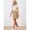 Allegra K Women's Elastic Back Short Button Down Denim Skirts with Pockets - 3 of 4