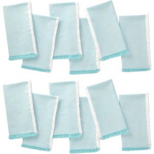 Folkulture Cloth Napkins, Set of 12 Cotton Dinner Napkin or Table Napkins for Parties or Guests | Reusable Linen Absorbent Napkins (Cornflower Blue) - 1 of 4