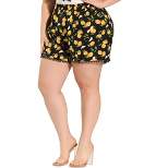 Agnes Orinda Women's Plus Size Shorts Floral Straight Slash Pocket Lace Trim Elastic Waist Pants