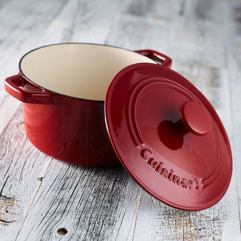 Cuisinart Chef&#39;s Classic 3qt Red Enameled Cast Iron Round Casserole with Cover - CI630-20CR, 3 of 7