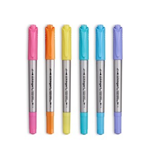 KINGART Permanent Twin-Tip Pens 6 Colors - 1 of 4