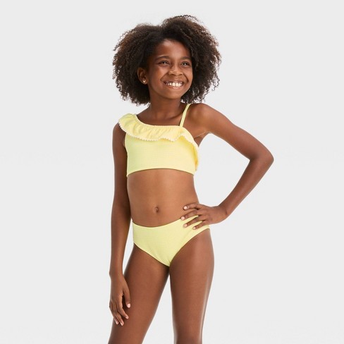 Girls Sassy In Seersucker Bikini Set Cat Jack Yellow Xxl