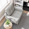 Mid Century Modern Accent Chair Upholstered Armchair Comfy Reading Chair Wood Legs Fabric Single Sofa Living Room - 4 of 4