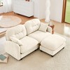 “Cloud” L-Shaped Sectional & Ottoman – Plush Chenille, Tufted High-Density Foam, Compact Corner Sofa for Living - 2 of 4