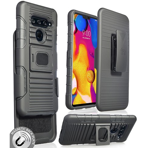 Nakedcellphone Combo For Lg V40 Thinq Ring Grip stand Case And