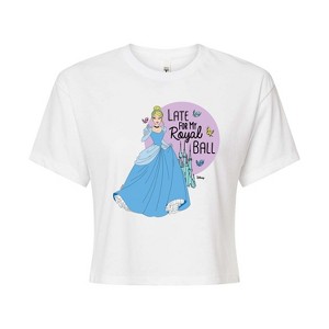 Women's - Disney Princess - Late For My Ball Cropped Graphic T-Shirt - 1 of 4