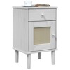 vidaXL Bedside Cabinet SENJA Rattan Look White 15.7"x13.8"x25.6" Solid Wood Pine - 3 of 4