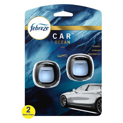 Febreze Car Odor-Eliminating Air Freshener Vent Clips - Ocean - 2 ct