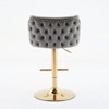 GDFStudio Young Velvet Upholstered Swivel Adjustable Height Bar Stool with Tufted Back (Set of 2) - 4 of 4
