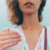 Clotth Sterling Silver Ice-Transparent Long Square Pendant Necklace for Women - S925 Exquisite Delicate Choker, White Gold - 2 of 4