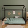 GDFStudio Avery Full Size Metal Floor Bed Frame with House Shape and Guardrails - 2 of 4