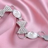 Anna-Kaci Women's Waist Chain with Crystal Bow Accents and Pearl Details Adjustable Fit - Silver - 2 of 4