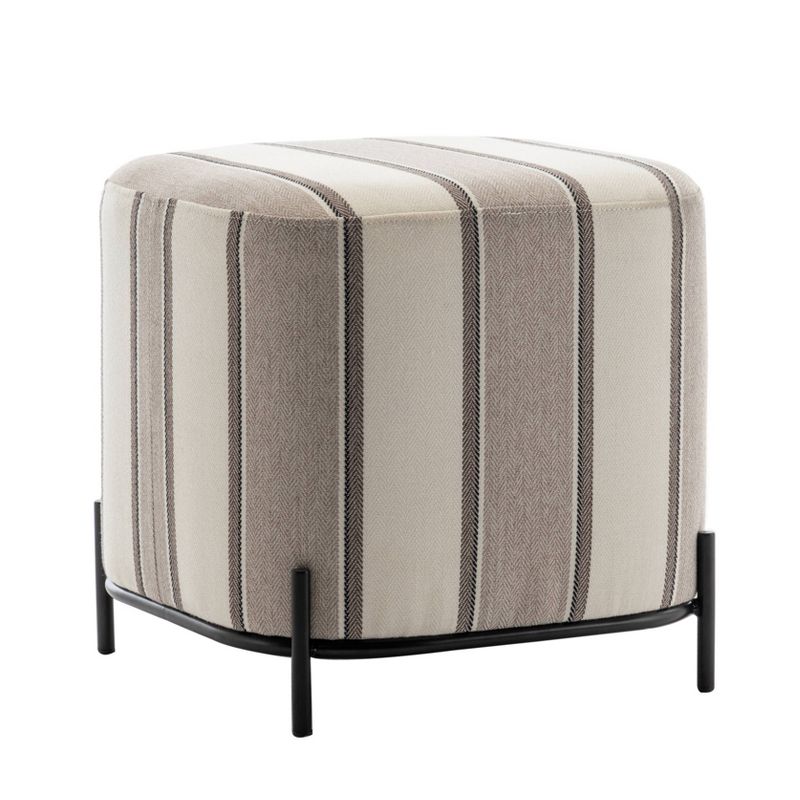 17" Modern Square Ottoman with Metal Base - WOVENBYRD, 3 of 14