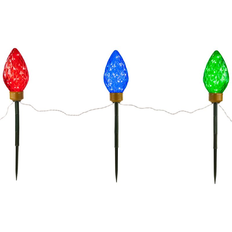 Northlight 3ct LED Lighted Multi-Color C9 Christmas Pathway Marker Lawn Stakes - 3 ft, 1 of 9