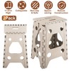 NewHome "2-Pack 17.91in High Folding Step Stool, Lightweight Plastic with Handle, Non-Slip for Kitchen & Bathroom" Beige - 2 of 4