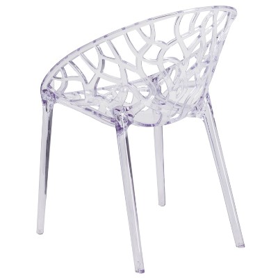 Elegant Transparent Cut-Out Design Stacking Accent Chair