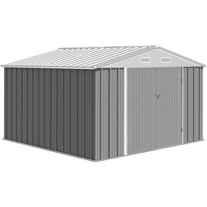 12x10 FT Outdoor Storage Shed with Lockable Door – Large Garden & Utility Shed with Updated Frame, Waterproof Design for Patio, Lawn, Poolside - 1 of 4