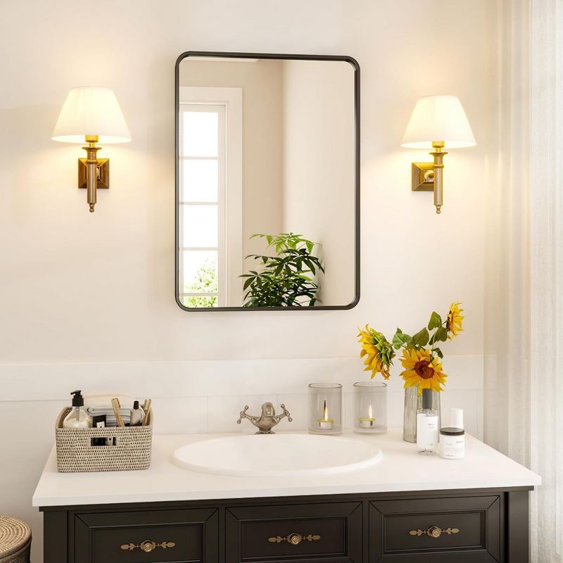 Whizmax Bathroom Rectangle Mirror, Black Mirror, Environmentally Friendly Resin Mirror, Anti-Rust, Hangs Horizontally or Vertically, 2 of 9