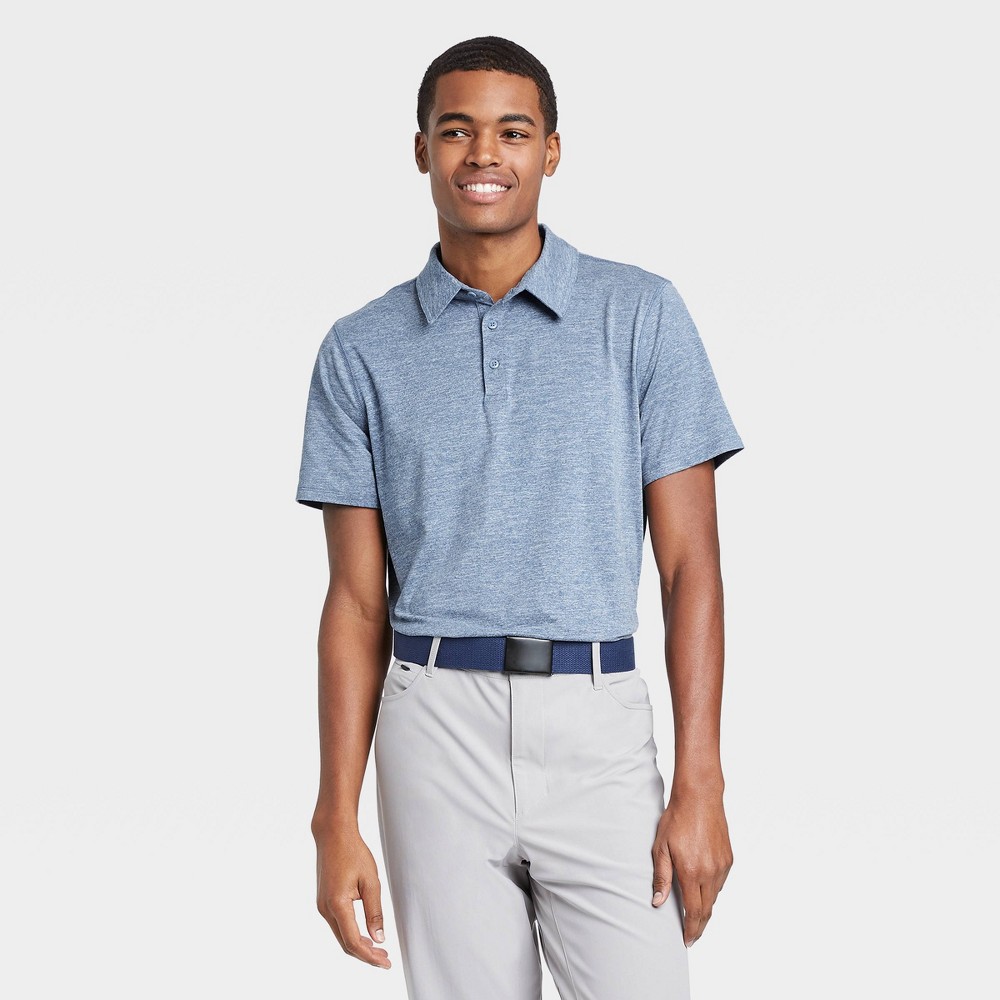 Men's Jersey Golf Polo Shirt - All in Motion Blue Heather S, Blue Grey was $20.0 now $12.0 (40.0% off)