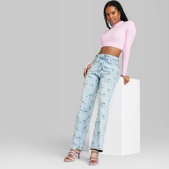 Women's 90's Relaxed Straight Glitter Jeans - Wild Fable™ Light