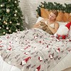 Lomsoe Christmas Gnome Flannel Blanket Cozy Warm Throw Blanket with Christmas Trees Print Christmas Gift for Winter Couch Sofa Bed Home Decor - 3 of 4