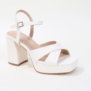 Berness Women's Guadalupe Crisscross Straps Platform Heels - 1 of 4