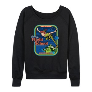Women's - Disney - Peter Pan Lightweight French Terry Wide Neck Long Sleeve Graphic Shirt - 1 of 4