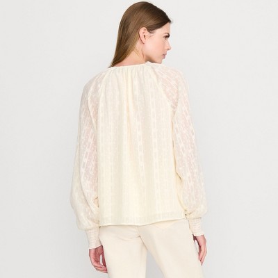 Lands' End Women's Clip Dot Chiffon Blouse