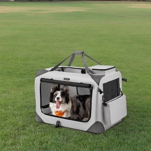 32-Inch Soft Dog Crate, Collapsible Portable for Indoor Outdoor Use - Secure Kennel with Zippers for Home, Car, Travel Camping - 1 of 4