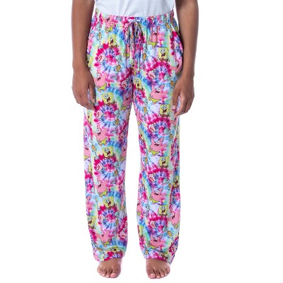 Nickelodeon Womens' SpongeBob SquarePants Spiral Tie Dye Sleep Pajama Pants Multicolored