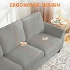 83" Oversized Chenille Sofa for Living Room, Three-Seater Cloud Couch, Mid-Century Modern Upholstered Sofa, for Living Room, Bedroom - 3 of 4