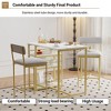 3-Piece Bar Table and Chairs, 3 Storage Shelves, Tall Kitchen Breakfast Nook, Space-Saving and Modern Design, for Breakfast Nook, Apartment - 4 of 4
