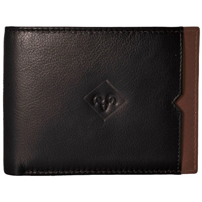Jack Abrahams - Jack Abrahams Goat Nappa Leather Bi-Fold Wallet Black/Cognac