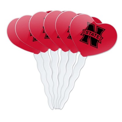 Northwestern Oklahoma State Secondary Heart Love Cupcake Picks Toppers Decoration Set of 6