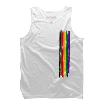 Adult Design By Humans Pride Rainbow Vertical Stripe By alphalezbean Tank Top