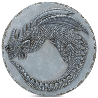 Nat & Jules Animal Character Dimensional Indoor Outdoor 12 inch Round Cast Resin Decorative Garden Stepping Stone, Patio, Walkway Sculpture Yard Art,