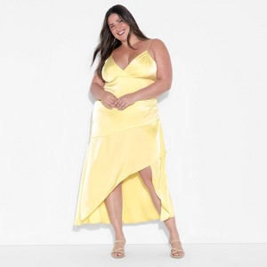 Women's Satin Asymmetrical Maxi A-Line Dress - Wild Fable™ - 1 of 3