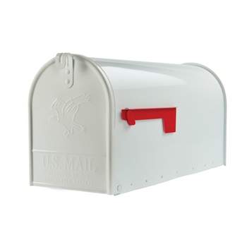Architectural Mailboxes Elite Large Post Mount Mailbox White