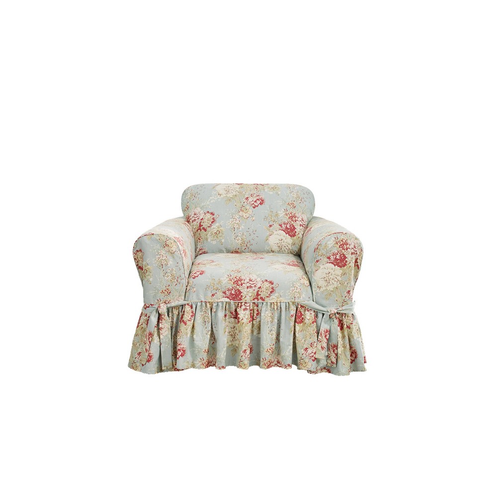 Ballad Bouquet Chair Slipcover Rob's Egg Light Blue - Waverly Home